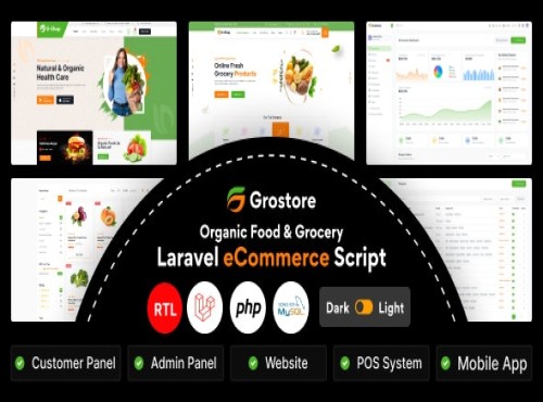 GroStore v2.6.0 - Food & Grocery Laravel eCommerce with Admin Dashboard